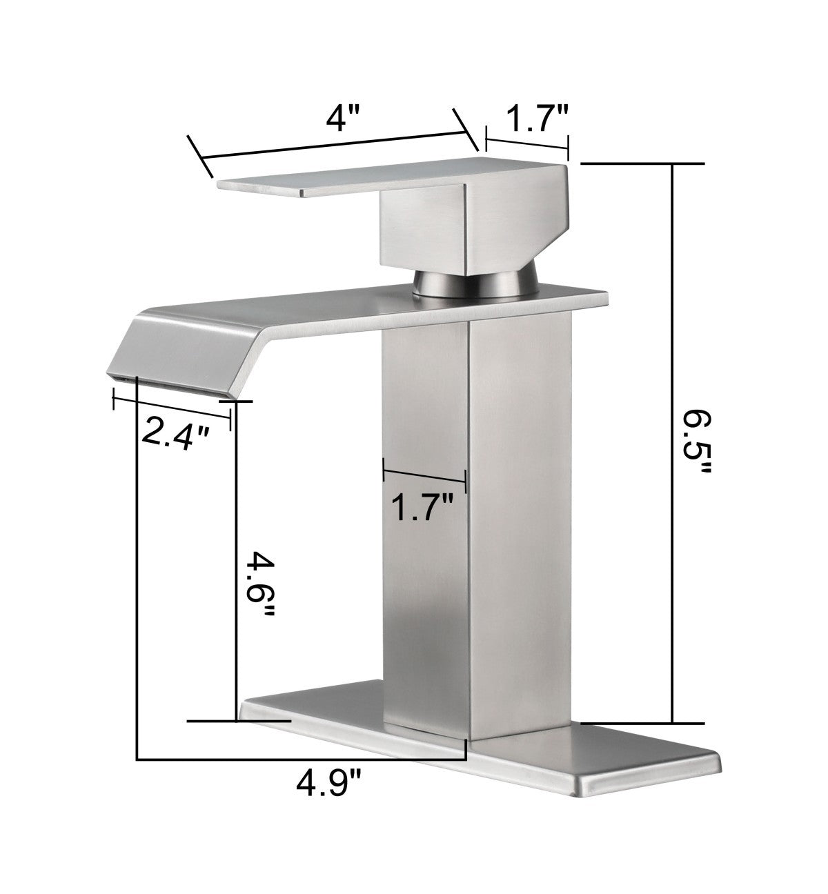 Bathroom Single Hole or Three Holes Sink Faucet Brushed Nickel Single Handle With Deck Plate W2287P185569