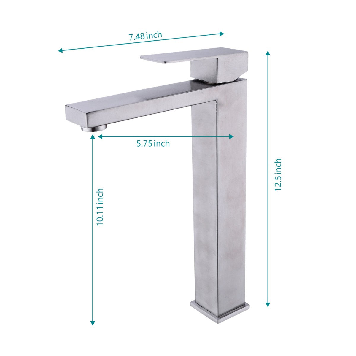 Bathroom Single Hole Vessel Sink Faucet Brushed Nickel Single Handle With Pop-up Drain W928P227407