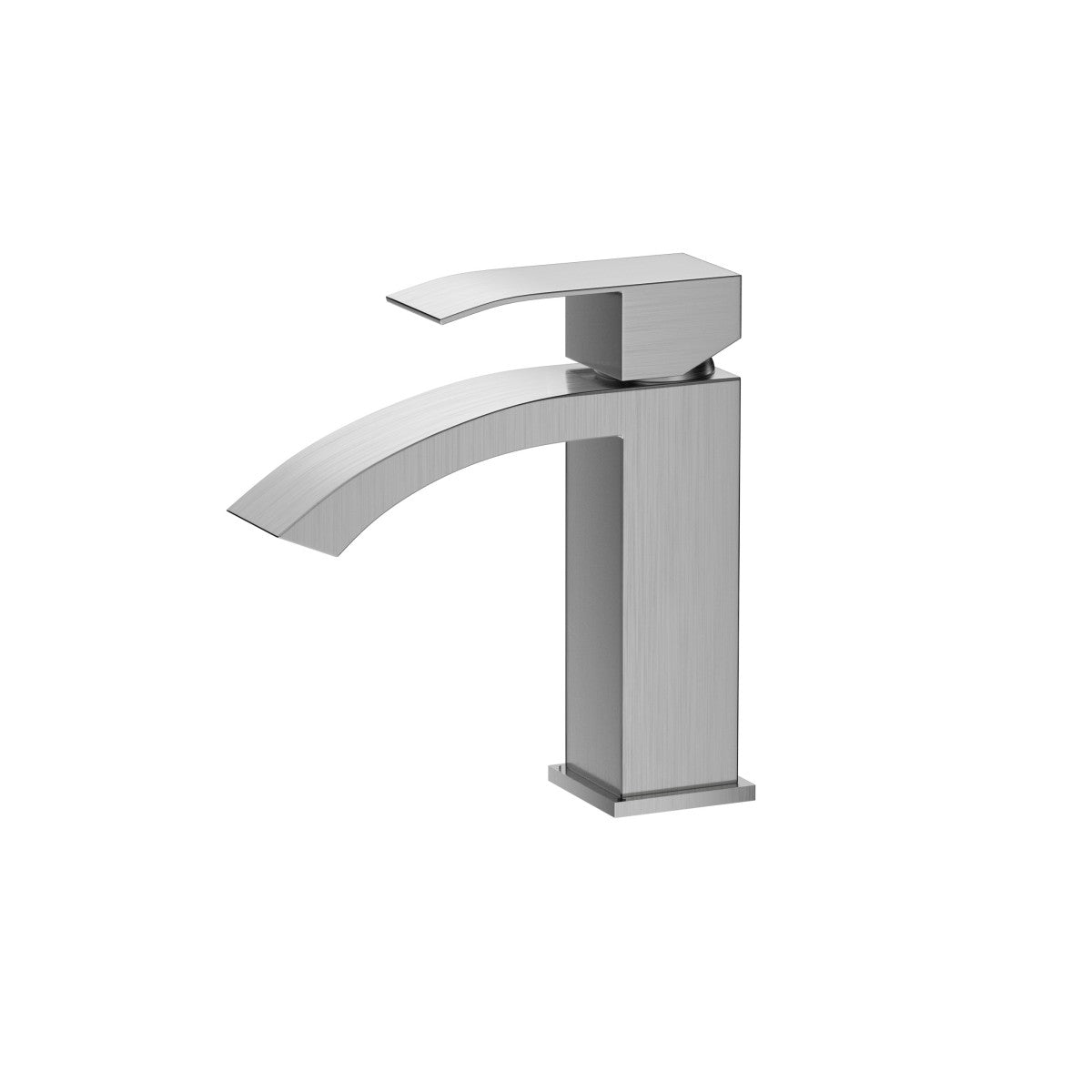 Bathroom Single Hole Sink Waterfall Faucet Brushed Nickel Single Handle B2724P262879