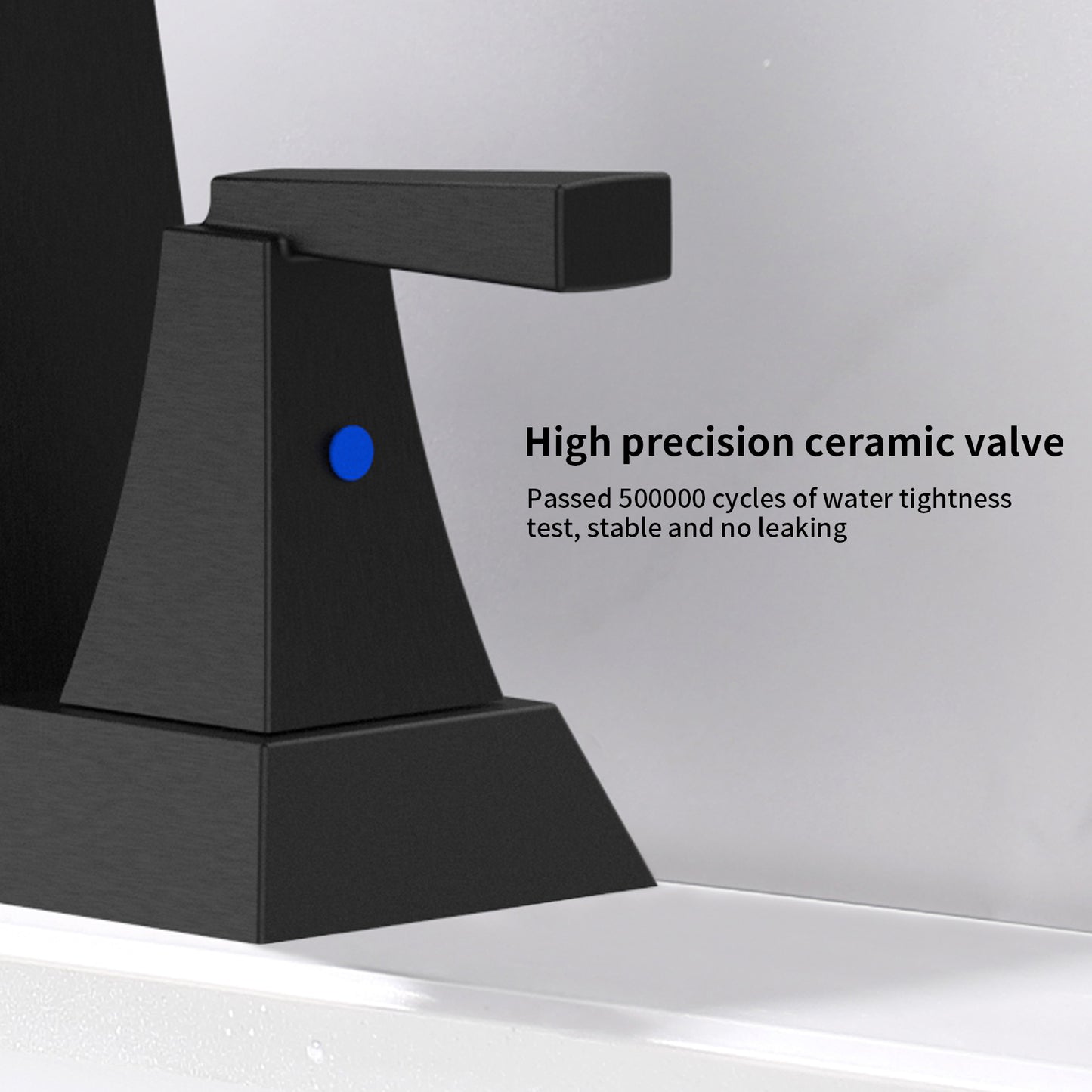 Bathroom Widespread Three Hole Sink Faucet Matte Black Two Handles With Pop-up Drain T3177P277478