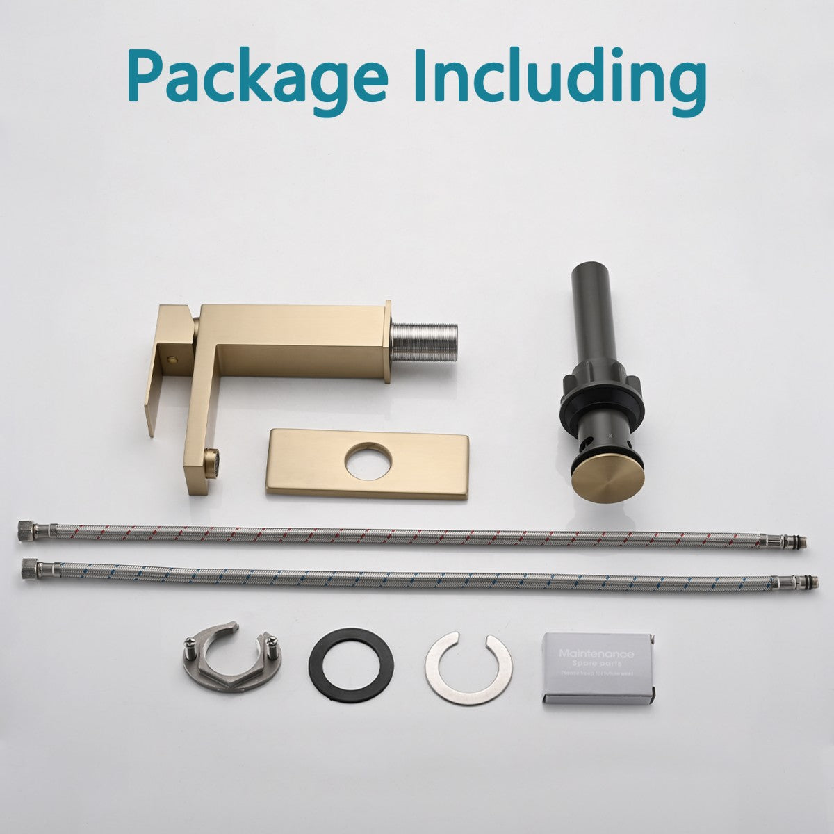 Bathroom Single Hole or Three Hole Sink Faucet Brushed Gold Single Handle With Pop-up Drain W1224P195904