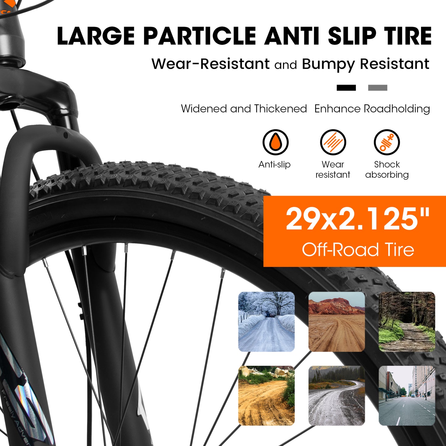 29 Inch Mountain Bike Aluminum Frame, 21 Speed, Dual Disc Brake, Front Shock Absorption For Women Men,Free Return