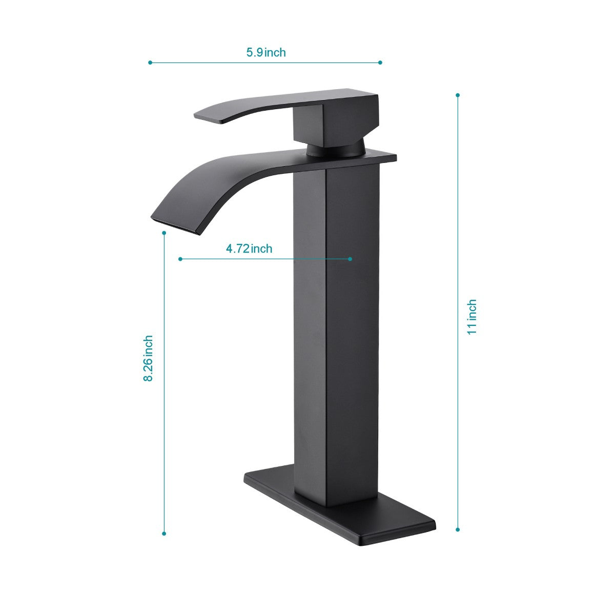 Bathroom Single Hole or Three Hole Vessel Sink Faucet Matte Black Single Handle With Deck Plate and Pop-up Drain W928P225251