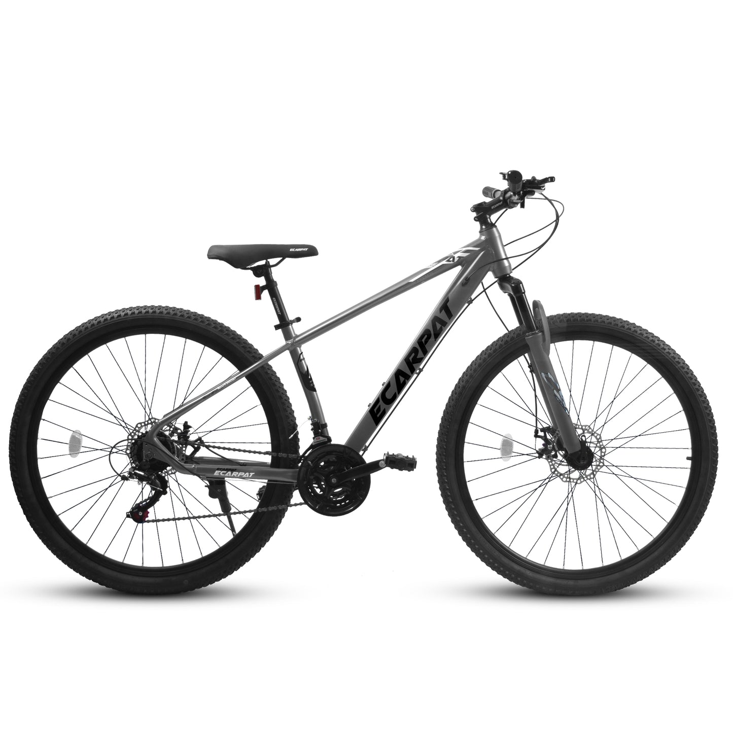 29 Inch Mountain Bike Aluminum Frame, 21 Speed, Dual Disc Brake, Front Shock Absorption For Women Men,Grey, Free Return