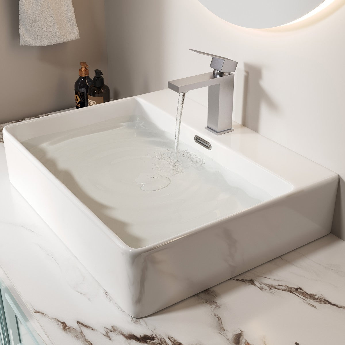 Bathroom Single Hole Sink Faucet Brushed Nickel Single Handle B2724P262875