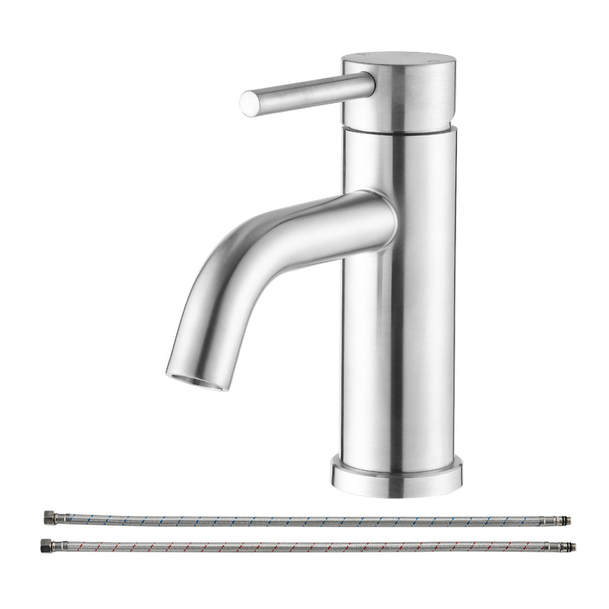 Bathroom Single Hole Sink Faucet Brushed Nickel Single Handle W1224P203274