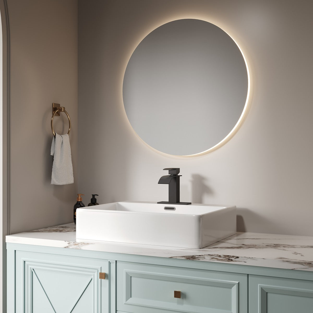 Bathroom Single Hole or Three Hole Vessel Sink Faucet Matte Black Single Handle With Deck Plate B2724P257551