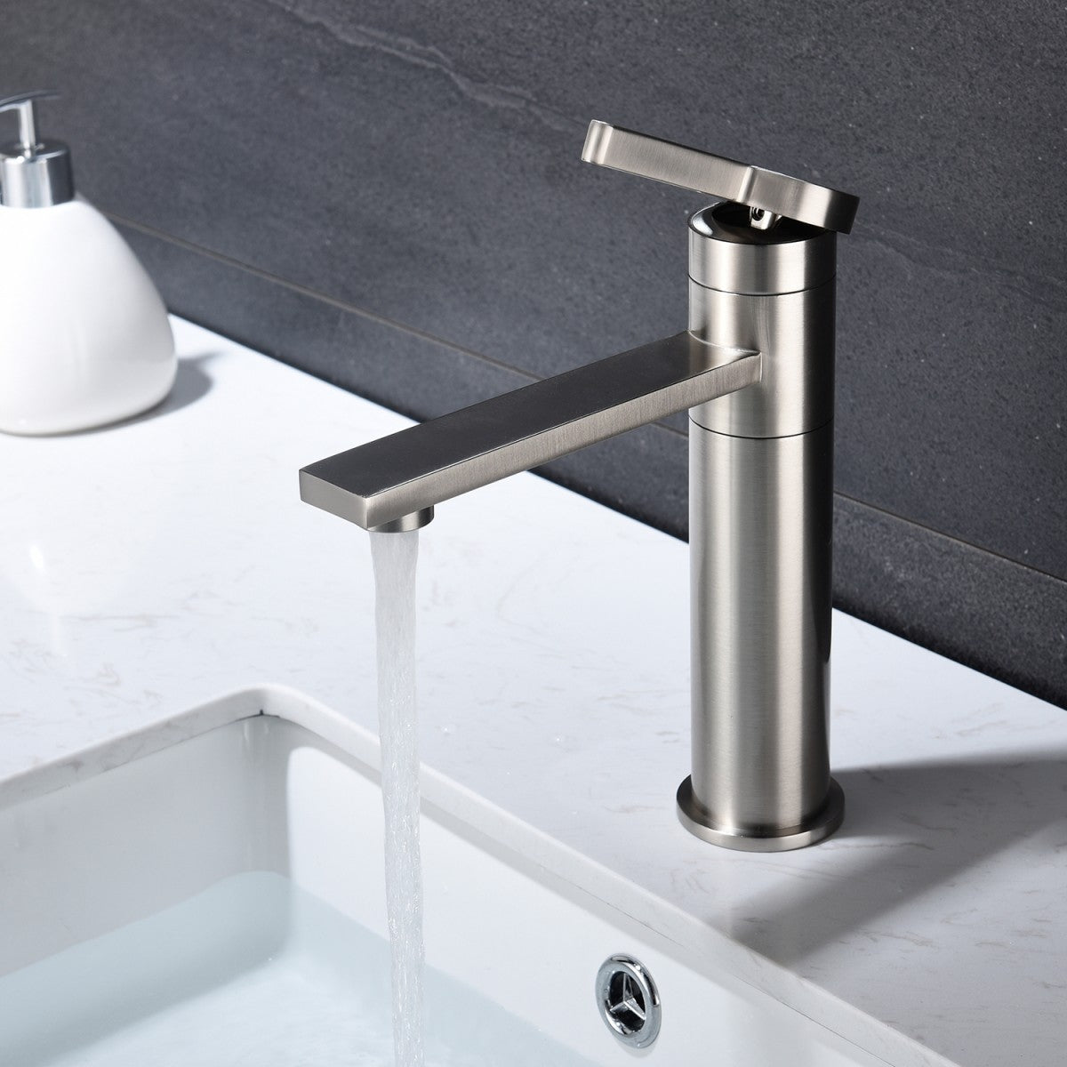 Bathroom Single Hole Sink Faucet Brushed Nickel Single Handle W2287P185548
