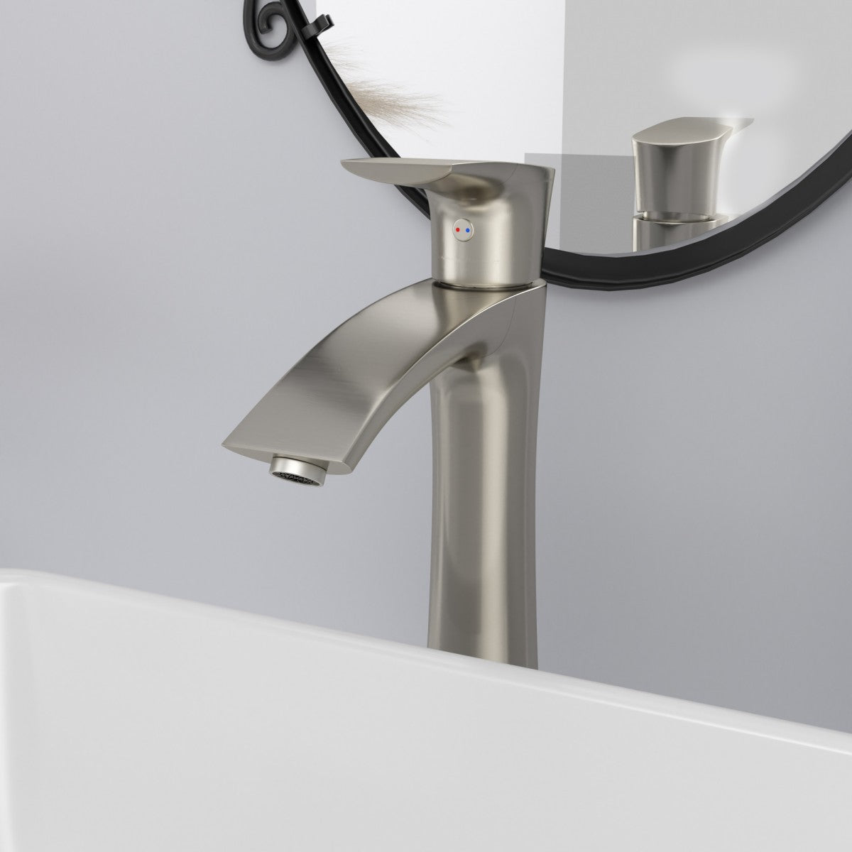 Bathroom Single Hole Vessel Sink Faucet Brushed Nickel Single Handle W1243P262154