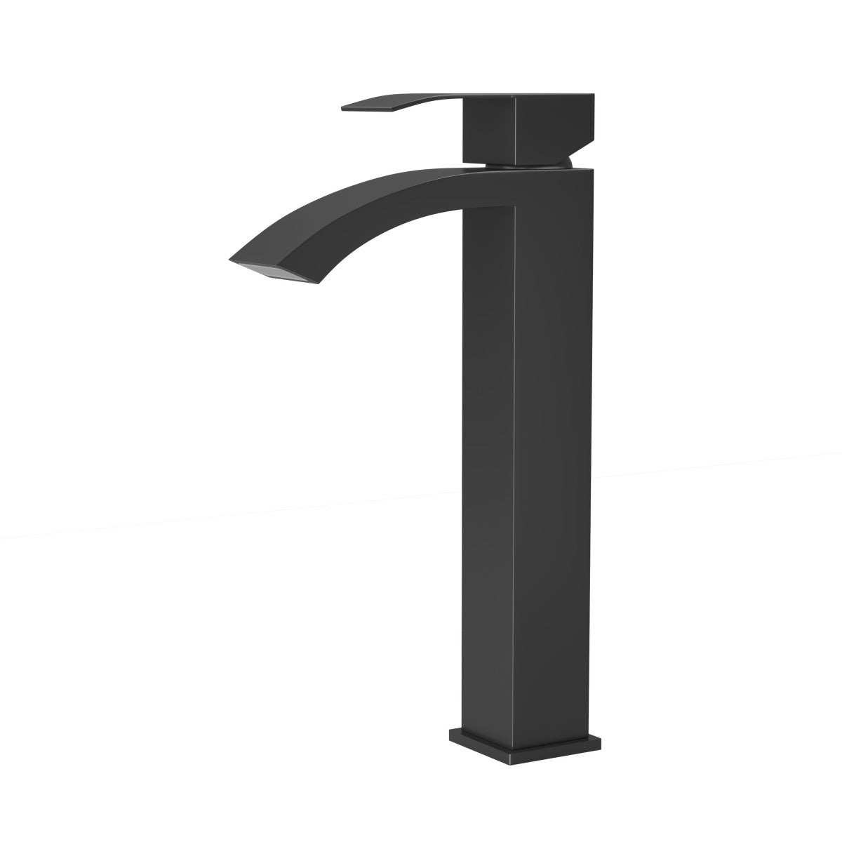 Bathroom Single Hole Vessel Sink Waterfall Faucet Matte Black Single Handle B2724P262885