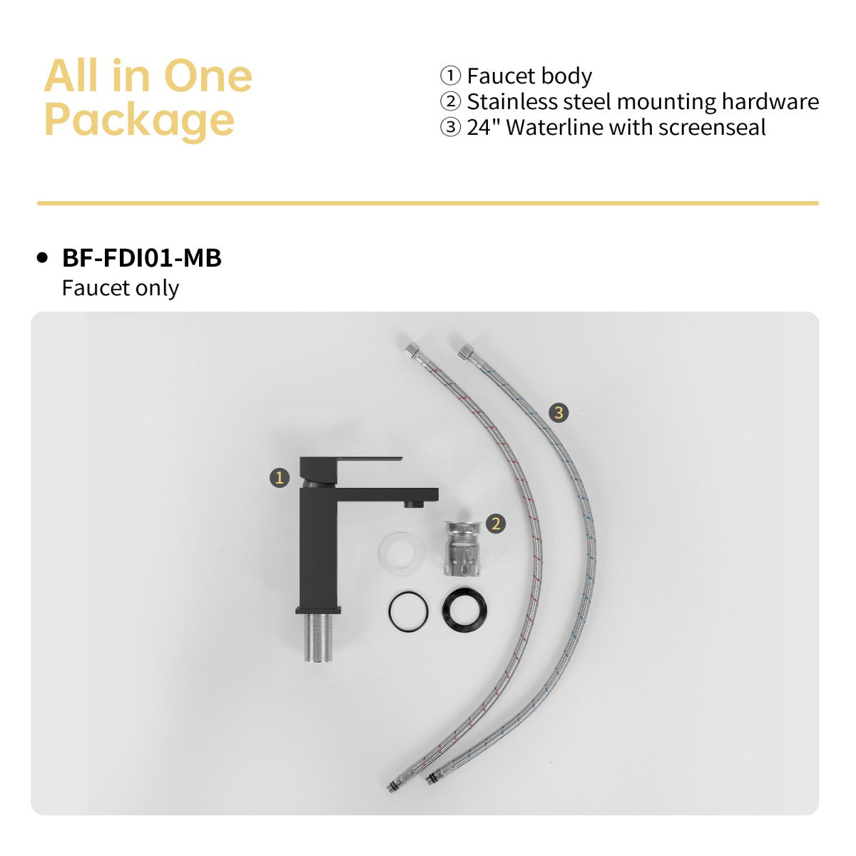 Bathroom Single Hole Sink Faucet Matte Black Single Handle B2724P262877