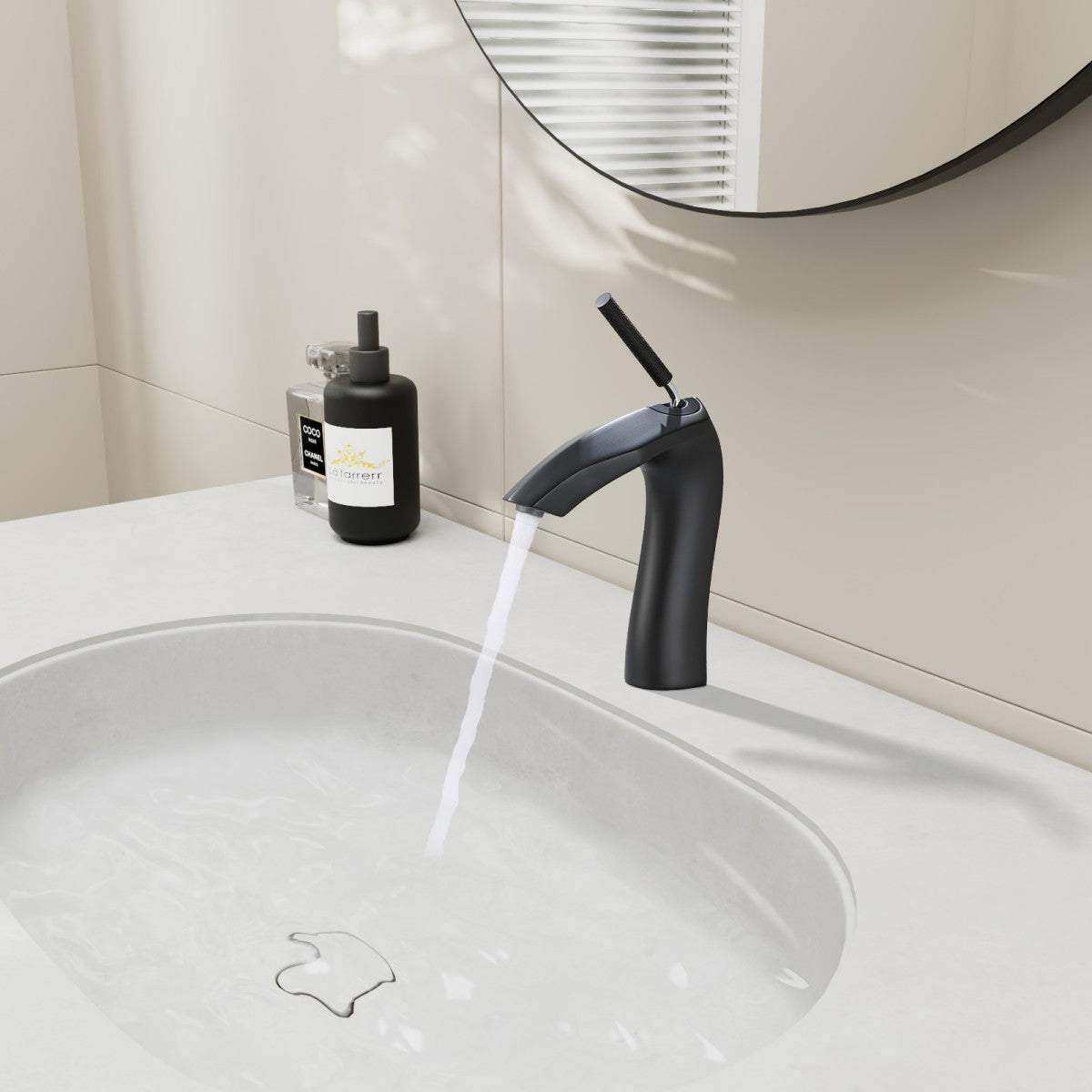Bathroom Single Hole Sink Faucet Matte Black Single Handle W1217P214964