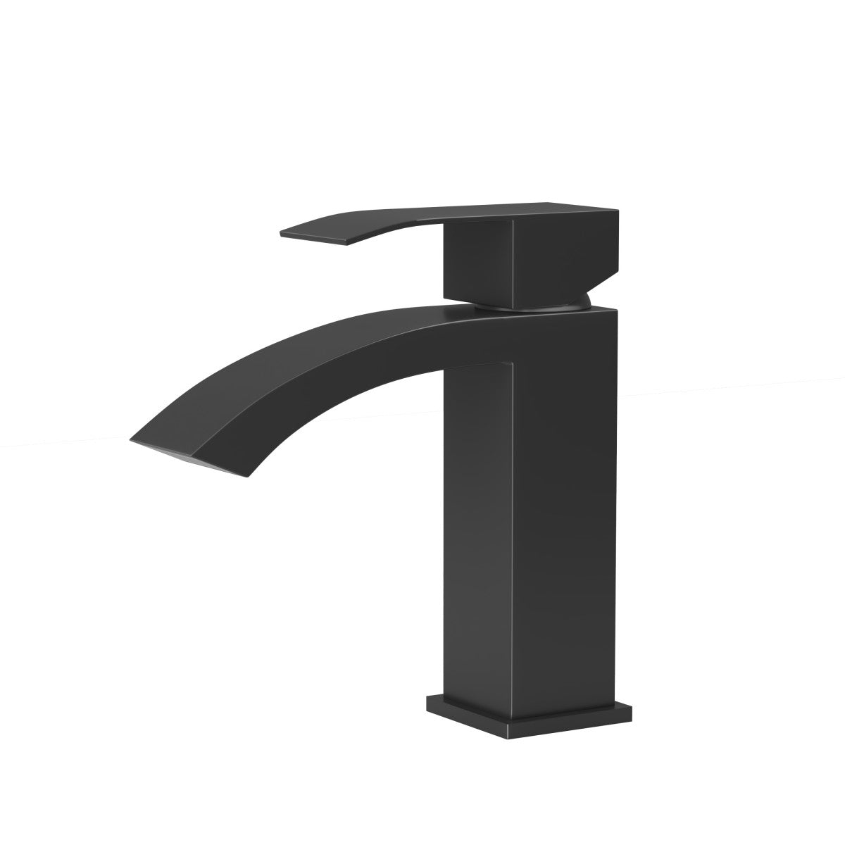 Bathroom Single Hole Sink Waterfall Faucet Matte Black Single Handle B2724P262881