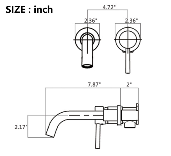 Bathroom Sink Faucet Brushed Gold Single Handle Wall Mounted With Pop-up Drain W928P261570