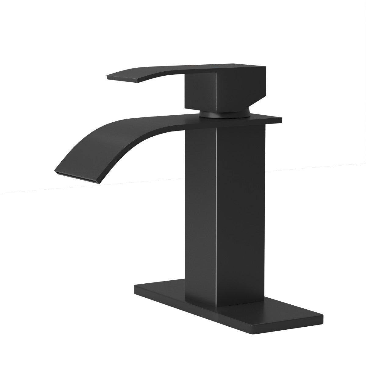 Bathroom Single Hole or Three Hole Vessel Sink Faucet Matte Black Single Handle With Deck Plate B2724P257551