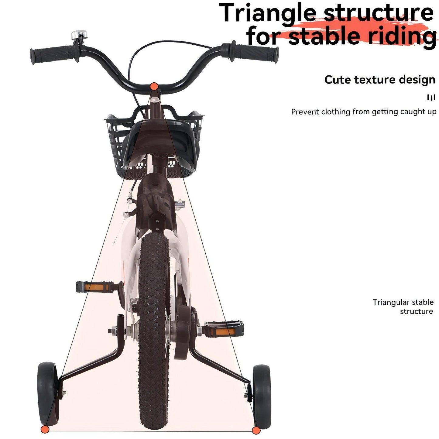 18 inch kids bike with training wheels,stand Adjustable saddle Suitable for boys and girls aged 5-10 years, tall Height 45-57 inch