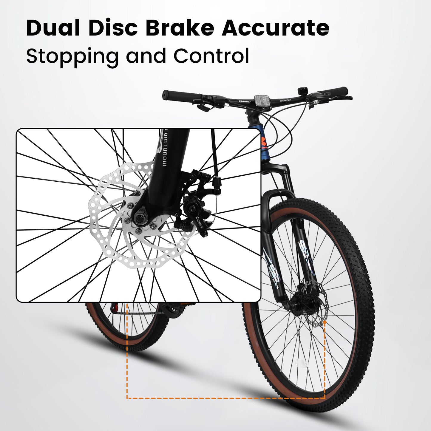 27.5 Inch Aluminum Mountain Bike Shimano 21 Speed Dual Disc Brake Front Suspension For Women Blue Orange