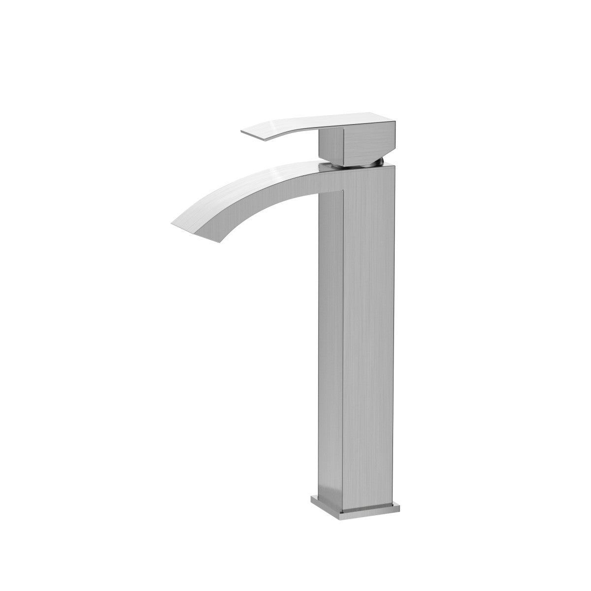 Bathroom Single Hole Vessel Sink Waterfall Faucet Brushed Nickel Single Handle B2724P262883