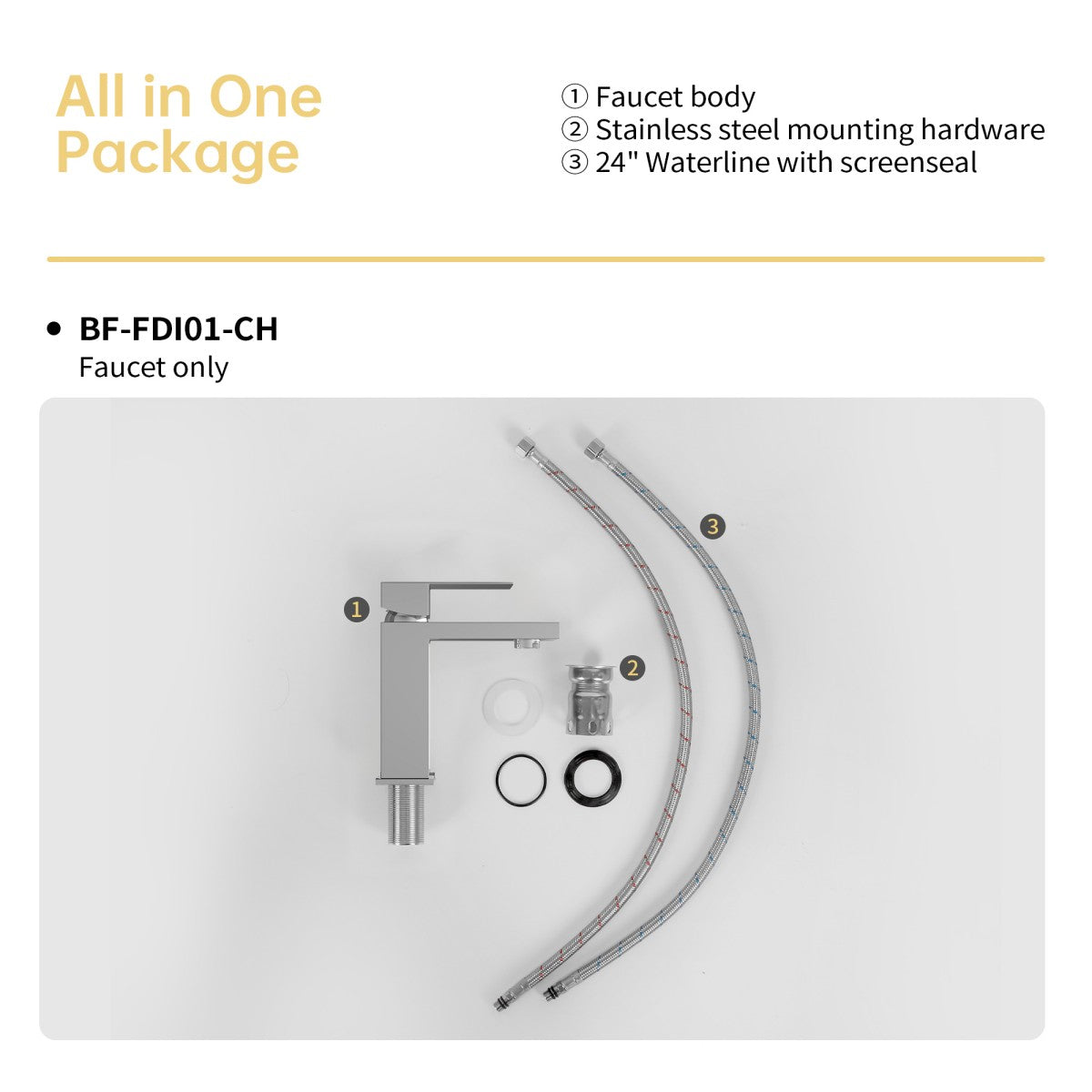 Bathroom Single Hole Sink Faucet Chrome Single Handle B2724P262876