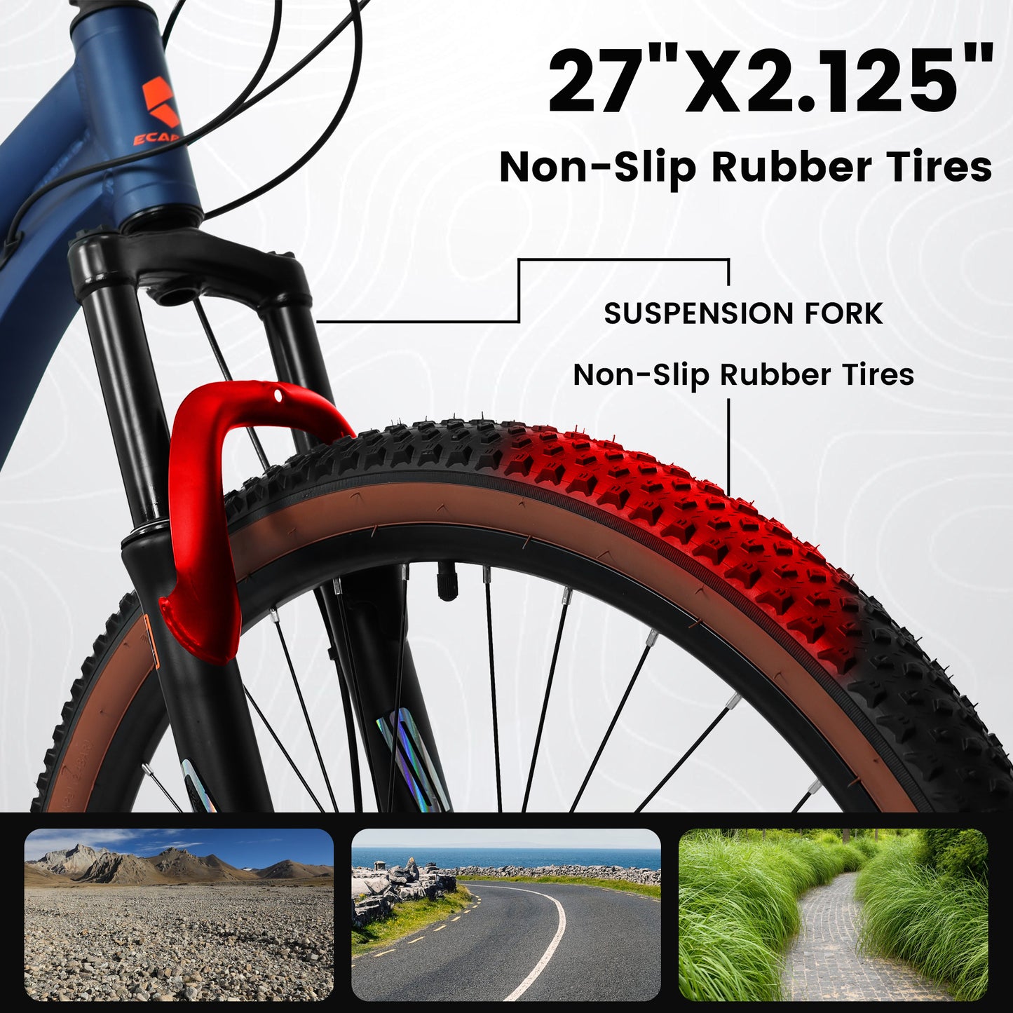 27.5 Inch Aluminum Mountain Bike Shimano 21 Speed Dual Disc Brake Front Suspension For Women Blue Orange