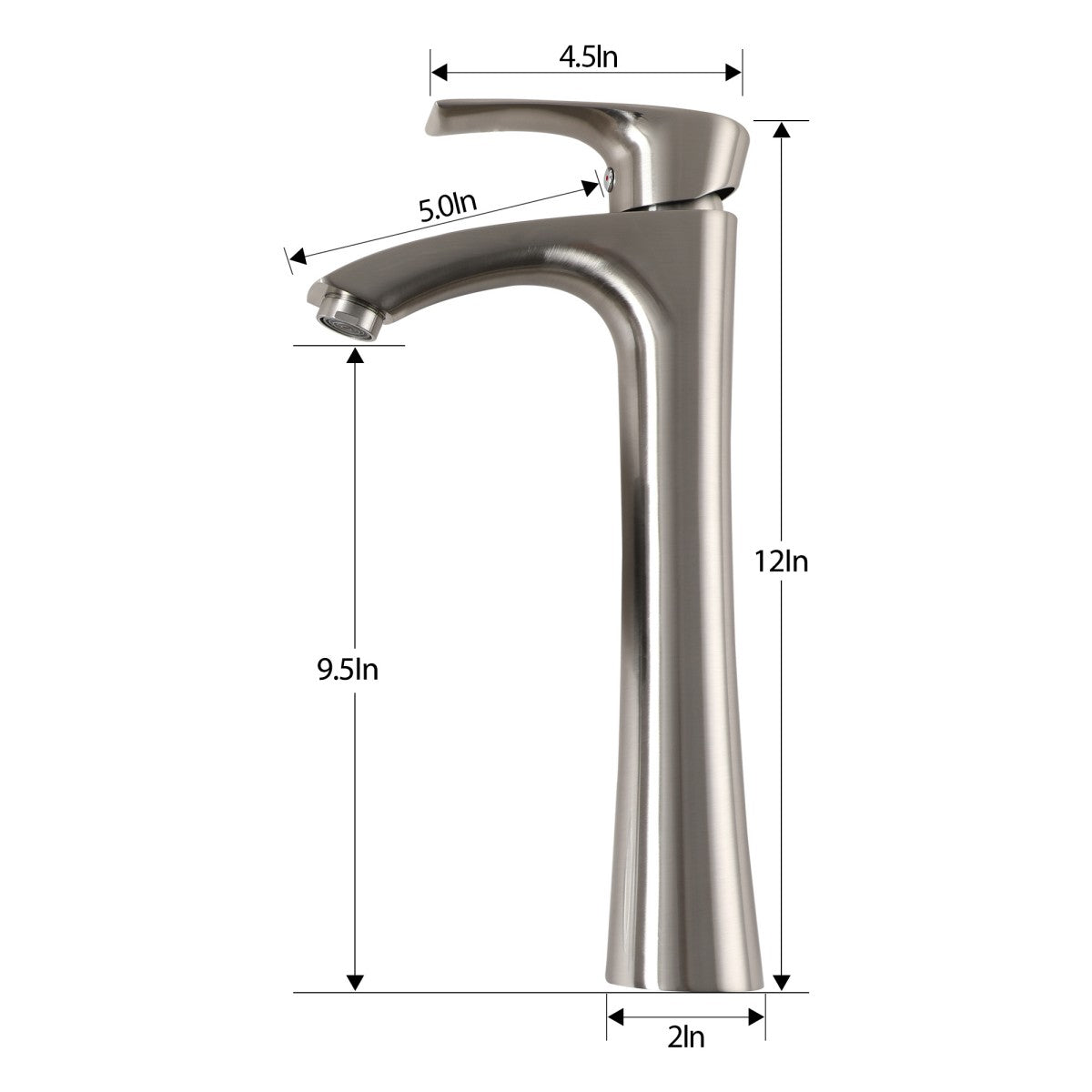 Bathroom Single Hole Vessel Sink Faucet Brushed Nickel Single Handle W1243P262154