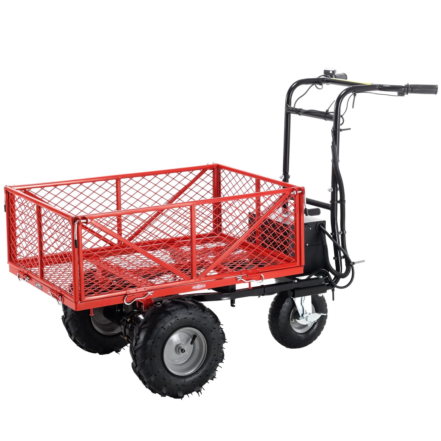 Wheelbarrow Utility Cart, Electric Powered Cart 48V28Ah 500W, Capacity 500lbs,Max Cubage 6 Cuft, Material Hauler 1000lbs Towing