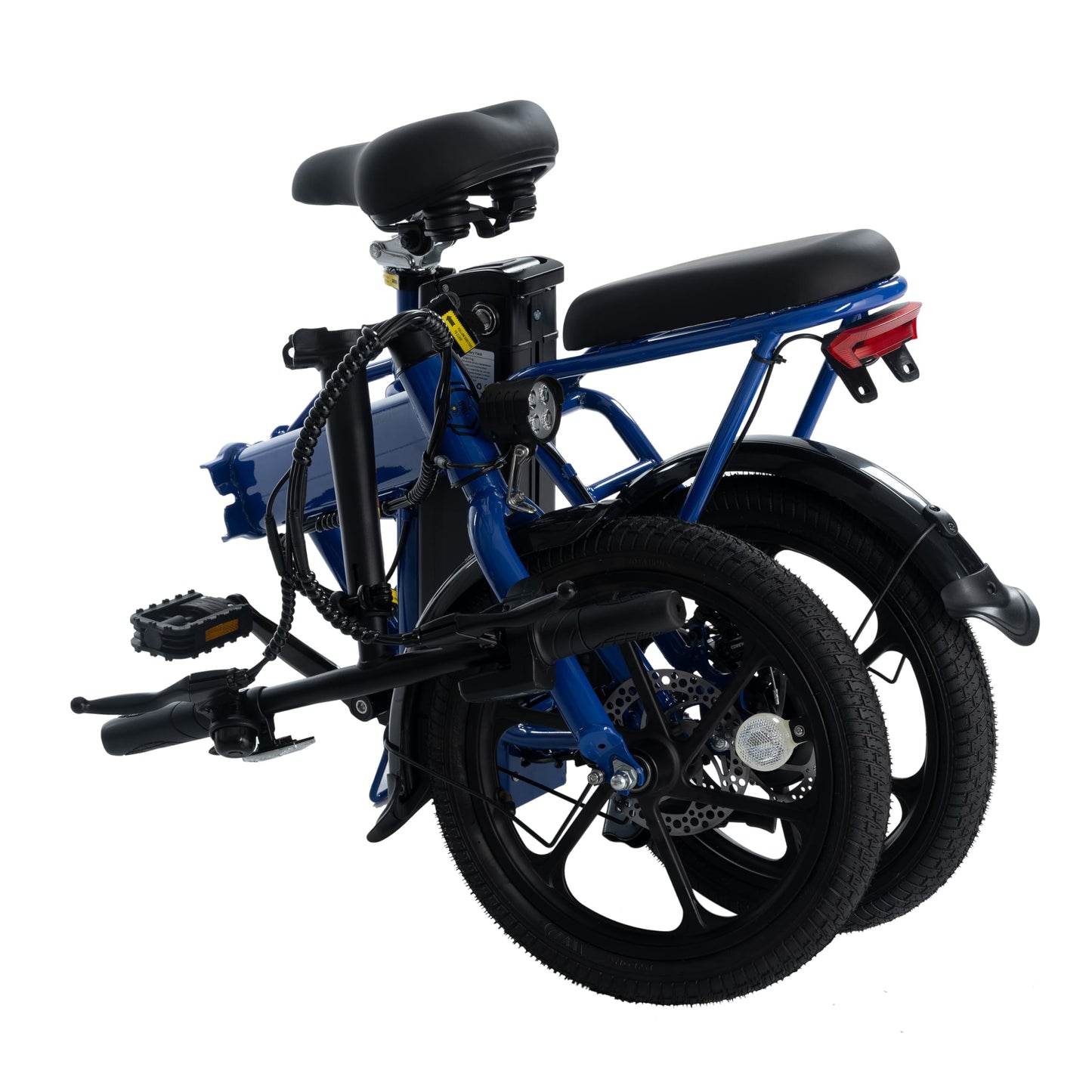 500W Folding 20 inch Fat Tire Electric City Commuter Bike 15.5 mph 48V 10.4 AH Removable Lithium Battery Adult Blue