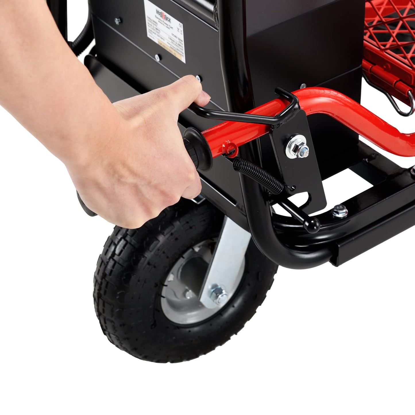 Wheelbarrow Utility Cart, Electric Powered Cart 48V28Ah 500W, Capacity 500lbs,Max Cubage 6 Cuft, Material Hauler 1000lbs Towing