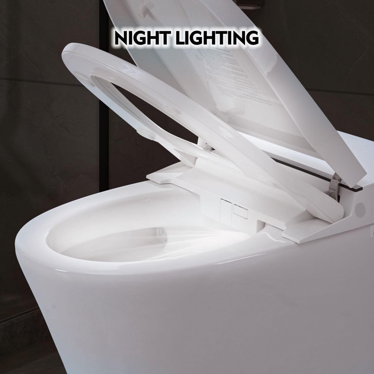 12 Inch Rough In Size Smart Toilet with Bidet Built in, Soft close Elongated Seat , Heated Seat, Foot Sensor Flush, Water-Saving Powerful Flush, Washing Nozzle, Night Light,Tankless Toilet