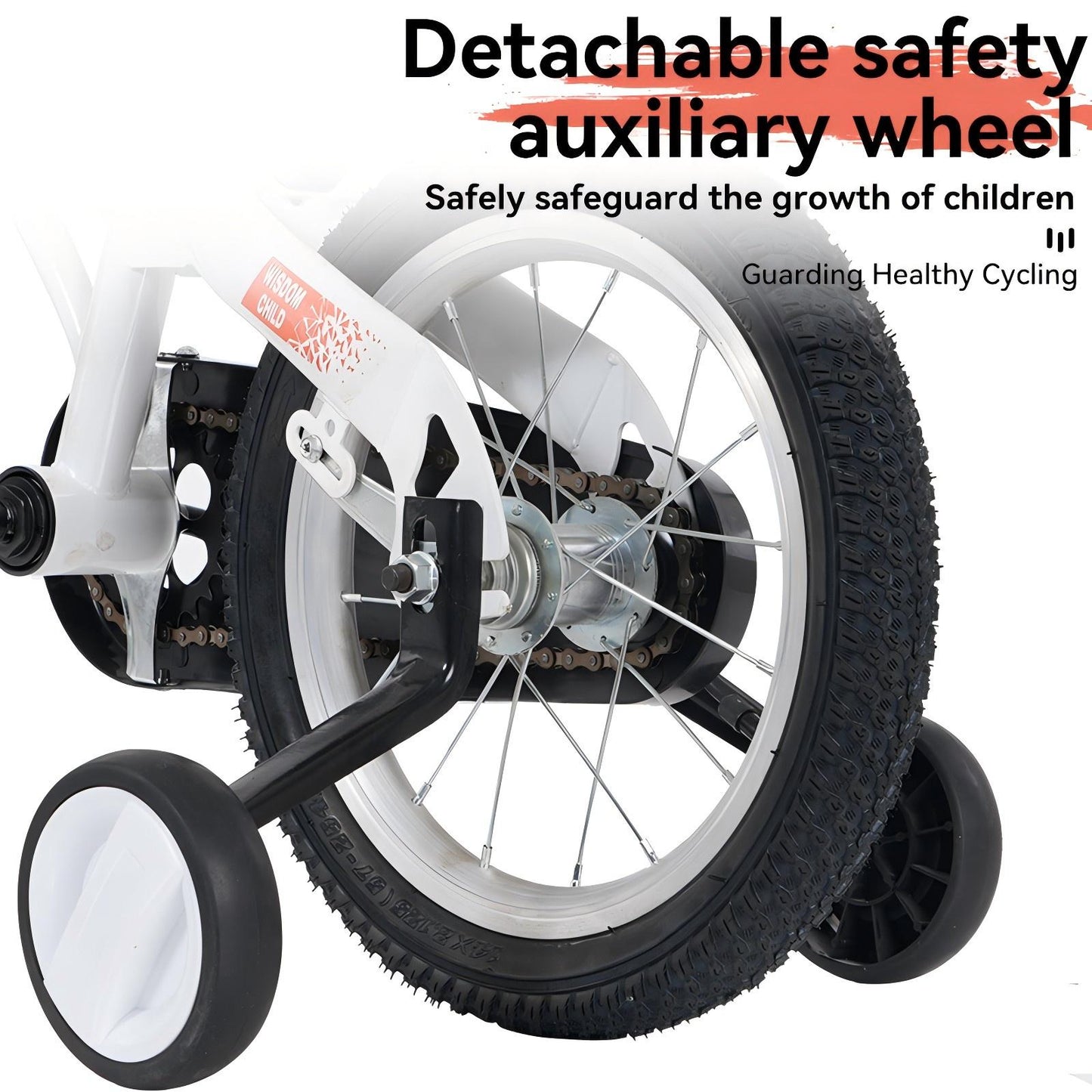 18 inch kids bike with training wheels,stand Adjustable saddle Suitable for boys and girls aged 5-10 years, tall Height 45-57 inch