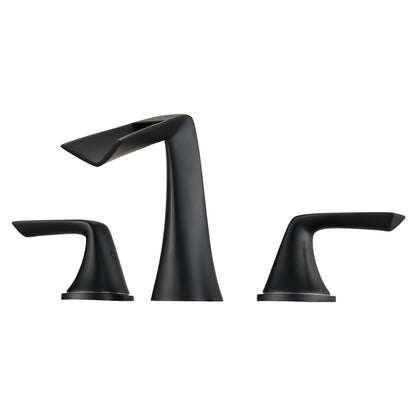 Bathroom Widespread Three Hole Sink Faucet Matte Black Two Handles DSDC856MB