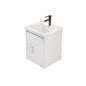 16" Floating Bathroom Vanity with Sink, Modern Wall Mounted Bathroom Vanity with Glossy White Ceramic Sink & Countertop, Soft Close Door, Plywood Storage Cabinet,White