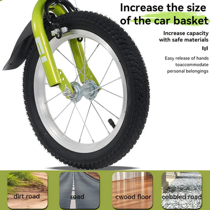 16 Inch kids bike with training wheels,stand Adjustable saddle Suitable for boys and girls aged 4-8 years tall Height 41-53 inch
