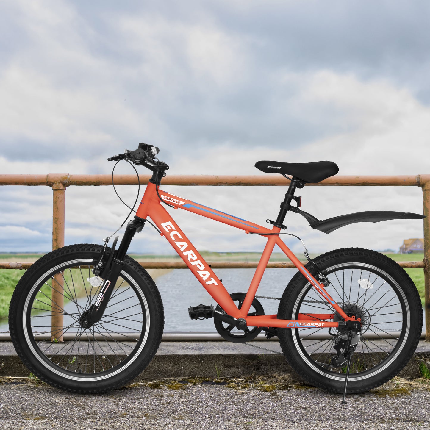 20 Inch Kids Montain Bike Shimano 7 Speed Disc Brake Front Suspension Hard Tail for Boys and Girls ORANGE