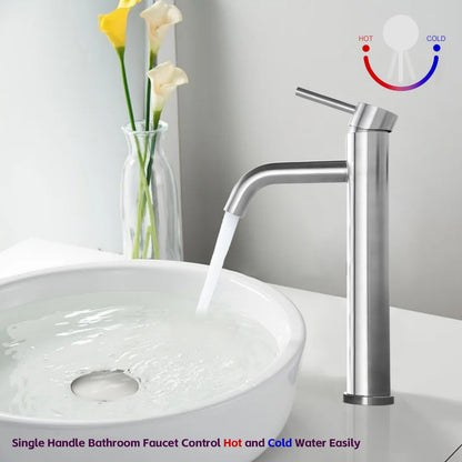 Bathroom Single Hole Vessel Sink Faucet Brushed Nickel Single Handle W1224P206882