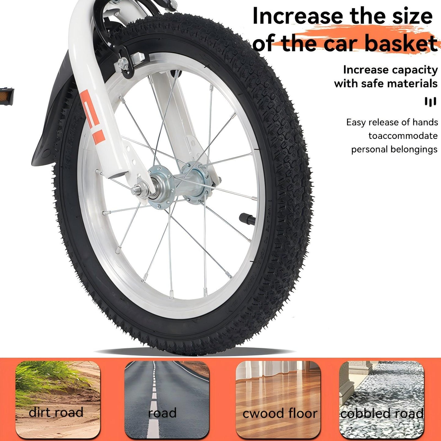 18 inch kids bike with training wheels,stand Adjustable saddle Suitable for boys and girls aged 5-10 years, tall Height 45-57 inch