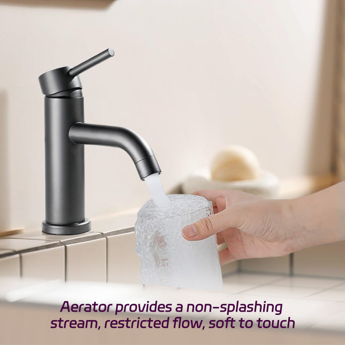 Bathroom Single Hole Sink Faucet Matte Black Single Handle W1224P203277