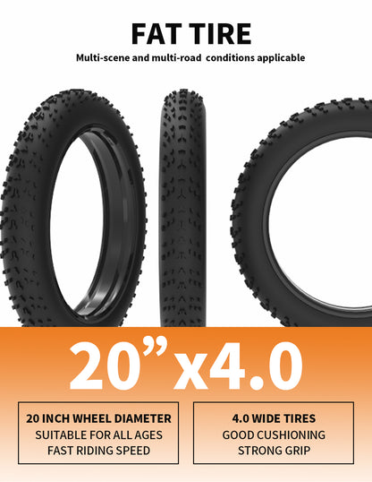 500W Folding 20-Inch Fat Tire Electric Bike 25 mph 36V 13Ah Lithium Battery Adult