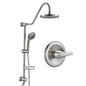 Brushed Nickel Bathroom Shower Head and Handheld Showerhead Combo Shower System, 8 inch Top Shower and 5 jets handheld shower, soap dish included, Rough-in Valve Included