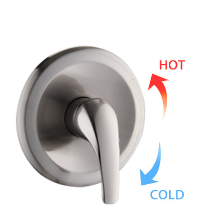 Brushed Nickel Bathroom Shower Head and Handheld Showerhead Combo Shower System, 8 inch Top Shower and 5 jets handheld shower, soap dish included, Rough-in Valve Included