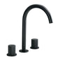 Bathroom Widespread Three Hole Sink Faucet Matte Black Two Handles Round W122458158