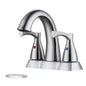 Bathroom Widespread Three Hole Sink Waterfall Faucet Brushed Nickel Two Handles With Pop-up Drain W122460799