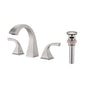 Bathroom Widespread Three Hole Sink Faucet Brushed Nickel Two Handles With Pop-up Drain W122465392