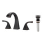 Bathroom Widespread Three Hole Sink Faucet Matte Black Two Handles With Pop-up Drain W122465398