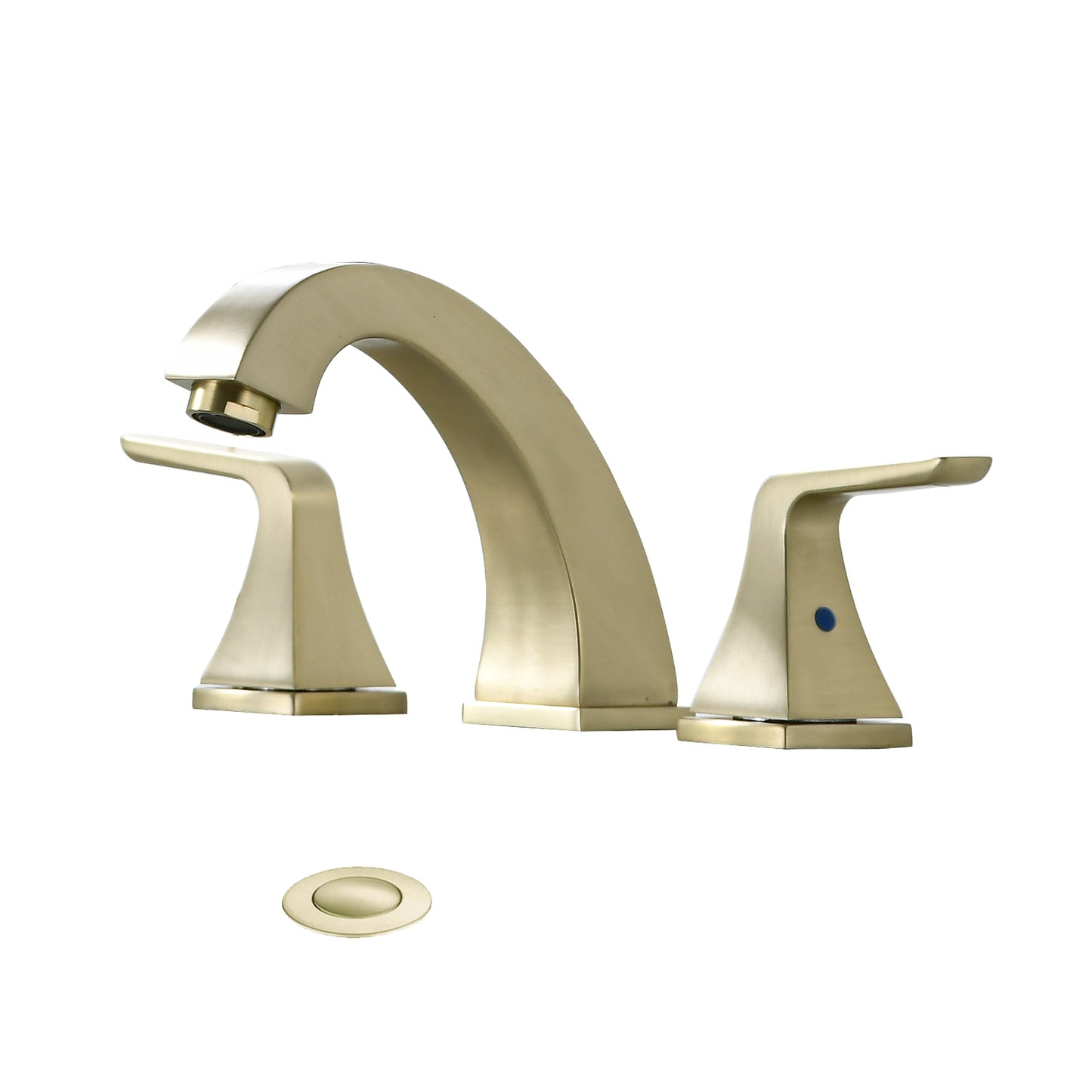 Bathroom Widespread Three Hole Sink Faucet Gold Two Handles With Pop-up Drain W122466657