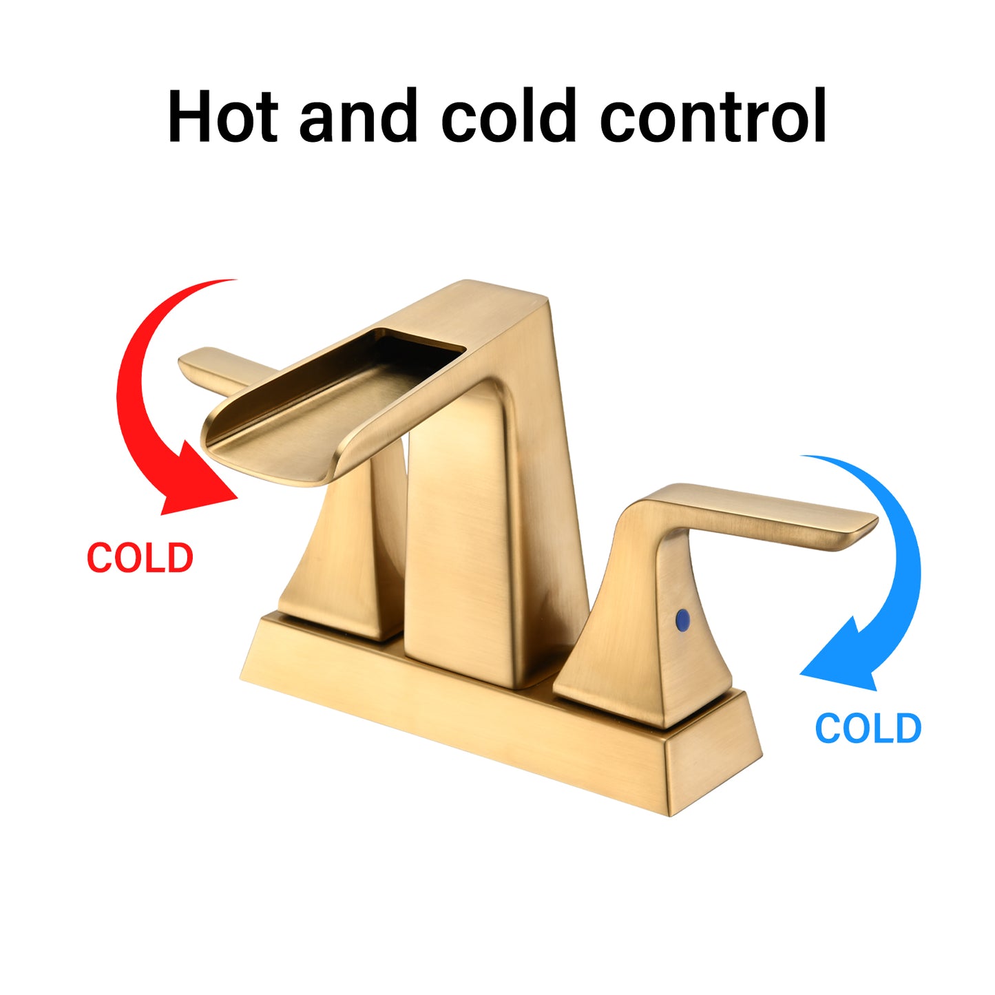Bathroom Centerset Sink Faucet Gold Two Handle With Pop-up Drain W122466880