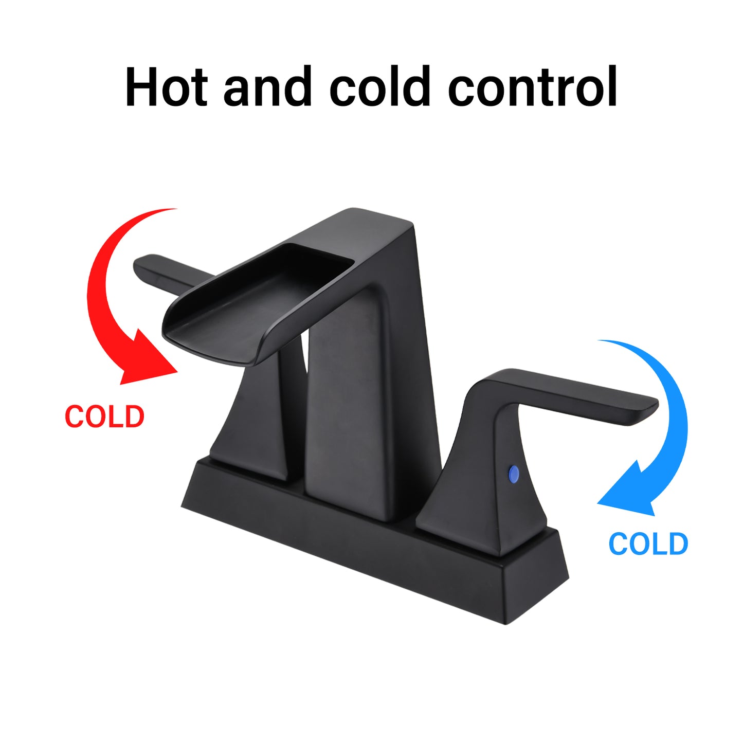 Bathroom Centerset Sink Faucet Matte Black Double Handles With Pop-up Drain W122467237