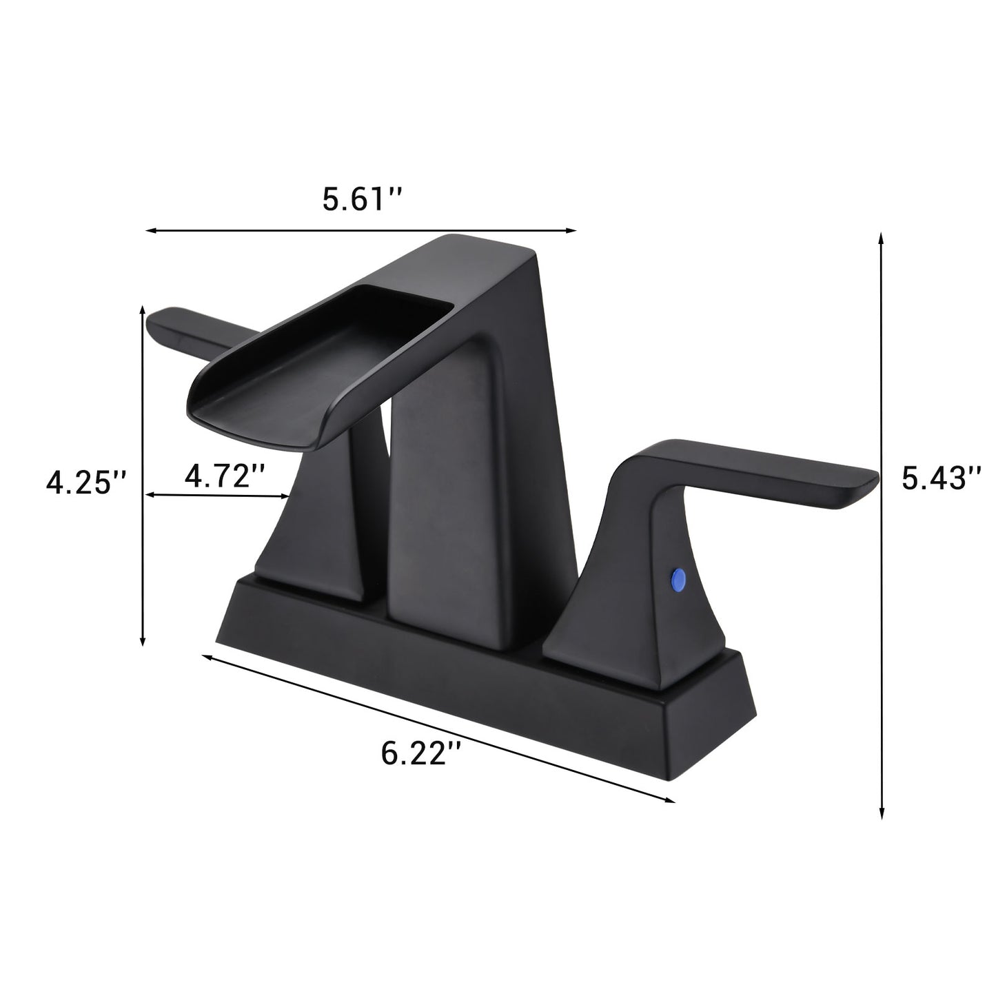 Bathroom Centerset Sink Faucet Matte Black Double Handles With Pop-up Drain W122467237