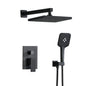 Shower system with Concealed Valve, Wall Mounted Shower Faucet Set for Bathroom, High Pressure 10-inch Rain Shower head and 3-Setting Handheld Shower Head Set,Matte Black