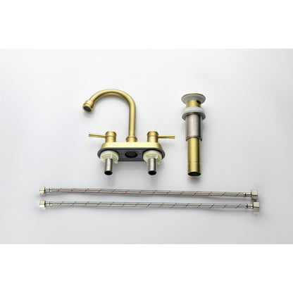 Bathroom Centerset Sink Faucet Gold Double Handles W2287142998